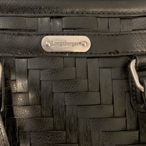 Longaberger black woven stair step weave handbag